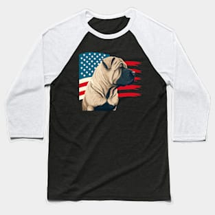 Patriotic Shar-Pei Proud Dog Baseball T-Shirt